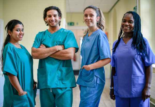 group of diverse nurses